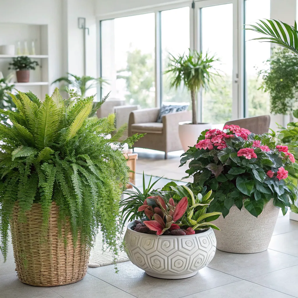 Houseplants in a bright room